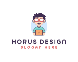 Genius Nerd Tech Programmer  logo design