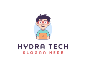 Genius Nerd Tech Programmer  logo design