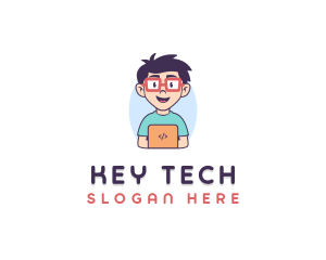 Genius Nerd Tech Programmer  logo design