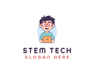 Genius Nerd Tech Programmer  logo design