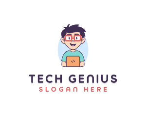 Genius Nerd Tech Programmer  logo design