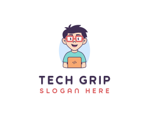 Genius Nerd Tech Programmer  logo design