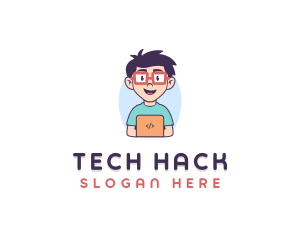 Genius Nerd Tech Programmer  logo design