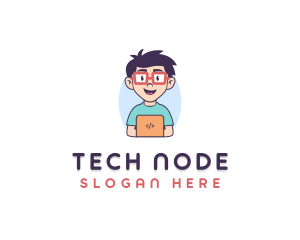 Genius Nerd Tech Programmer  logo design