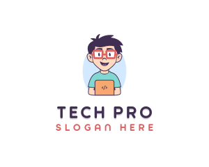 Genius Nerd Tech Programmer  logo design