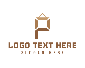 Initial - Picture Art Frame Letter P logo design