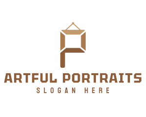 Portrait - Picture Art Frame Letter P logo design