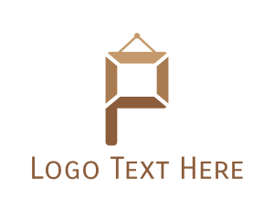 Framing - Picture Art Frame Letter P logo design