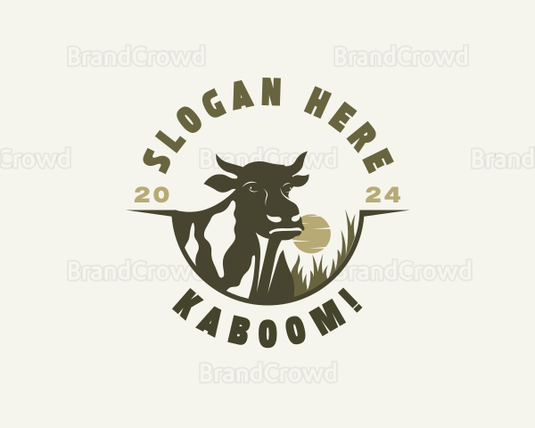 Cow Farm Livestock Logo