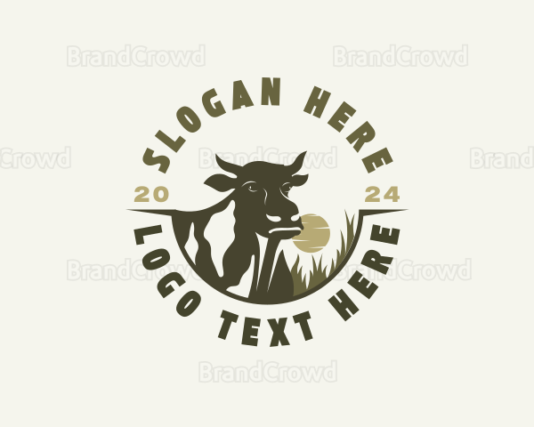 Cow Farm Livestock Logo