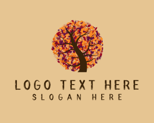 Stylish - Season Fall Tree logo design
