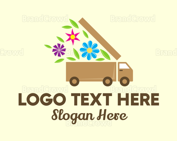 Flower Delivery Truck Logo