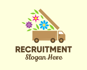 Flower Delivery Truck Logo
