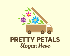 Flower Delivery Truck logo design