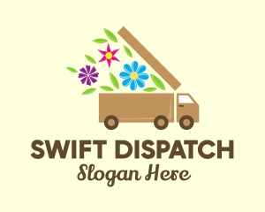 Dispatcher - Flower Delivery Truck logo design