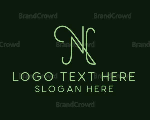 Elegant Script Letter N Logo