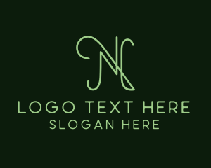 Blogger - Elegant Script Letter N logo design