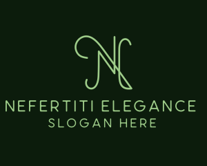 Elegant Script Letter N  logo design