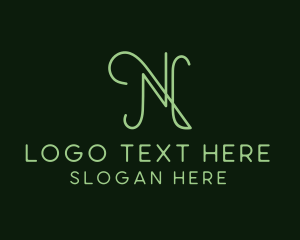 Elegant Script Letter N  Logo