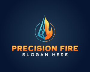 Fire Ice Snowflake Ventilation logo design