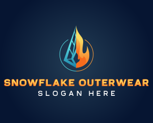 Fire Ice Snowflake Ventilation logo design