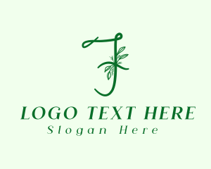 Vegan - Natural Elegant Letter F logo design