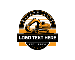 Backhoe - Industrial Excavator Machinery logo design