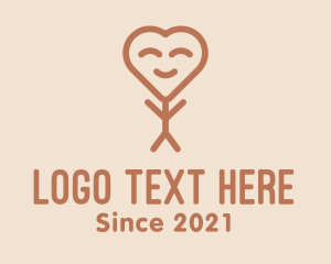 Lovely - Red Heart Stickman logo design