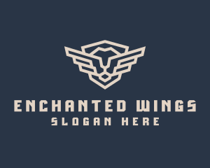 Minimalist Winged Lion logo design