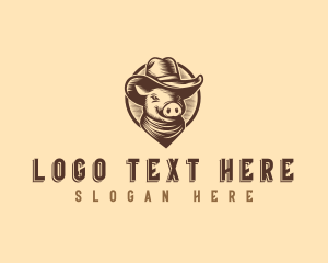 Vintage - Pig Pork Ranch logo design