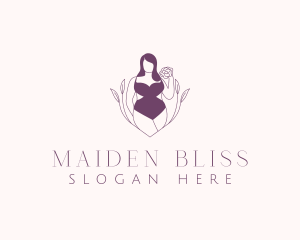 Woman Body Floral logo design