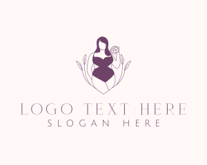 Body - Woman Body Floral logo design