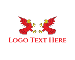 German - Eagle Hawk Crest logo design