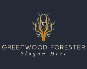 Forest Deer Moon logo design