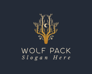 Forest Deer Moon logo design