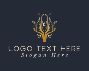 Stag - Forest Deer Moon logo design