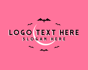 Wordmark - Halloween Bat Bird logo design