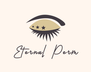 Perm - Star Lady Eyelash logo design