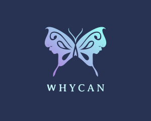 Butterfly Wings Woman Beauty Logo