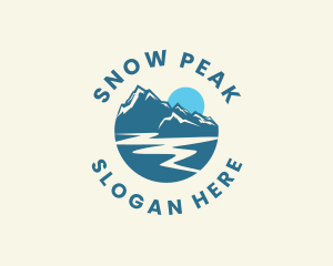 Skiing - Mountain Valley Emblem logo design