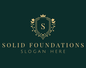 Golden Flower Shield Logo