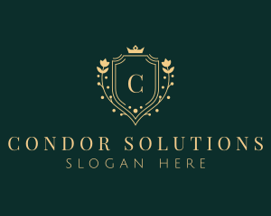 Golden Flower Shield logo design