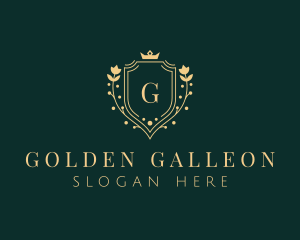 Golden Flower Shield logo design