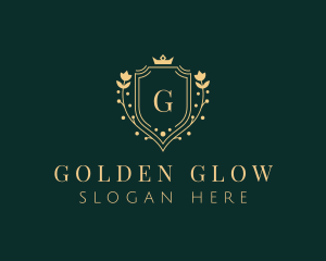 Golden Flower Shield logo design