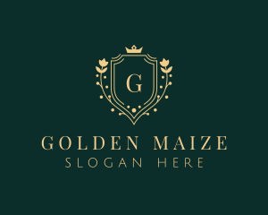 Golden Flower Shield logo design