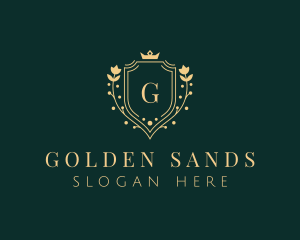 Golden Flower Shield logo design