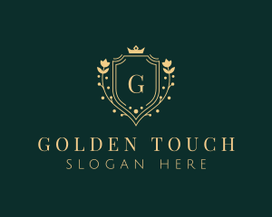 Golden Flower Shield logo design