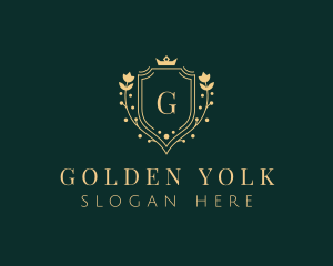 Golden Flower Shield logo design