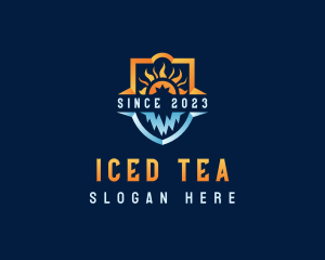 Sun Flame Ice Shield logo design