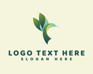 Hummingbird - Green Hummingbird Wings logo design